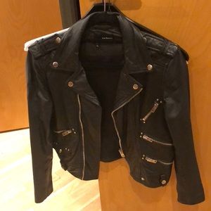 The Kooples genuine leather jacket in black